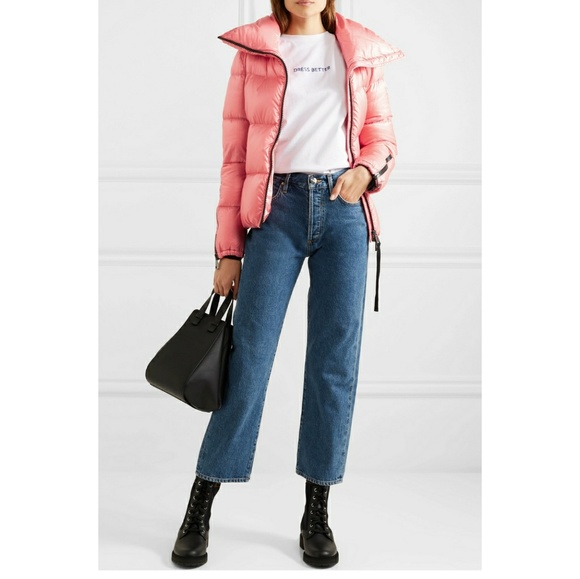 *green* Leather down filled puffer jacket - Picture 5 of 6